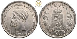 1 kroner 1897 Oscar II. Kv.0