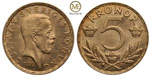 5 kronor 1920 Gustav V. Kv.0/01