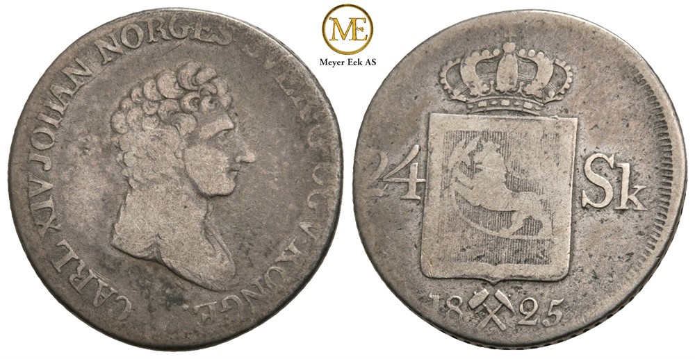 24 skilling 1825 Carl XIV Johan. Kv.1/1-