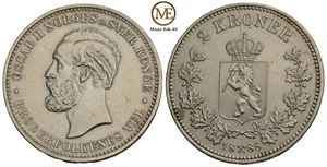 2 kroner 1888 Oscar II. Kv.01