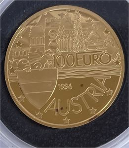 Østerrike 100 euro 1996 7,97 g.gull Kv.Proof