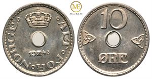 10 øre 1945 Haakon VII. Prakt