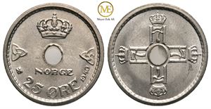 25 øre 1940 Haakon VII. Kv.0