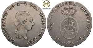 2/3 speciedaler 1796 Christian VII. Kv.1+