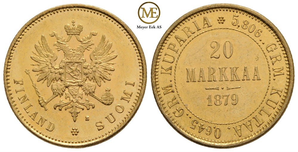 20 Markkaa 1879 S. Kv.0/01
