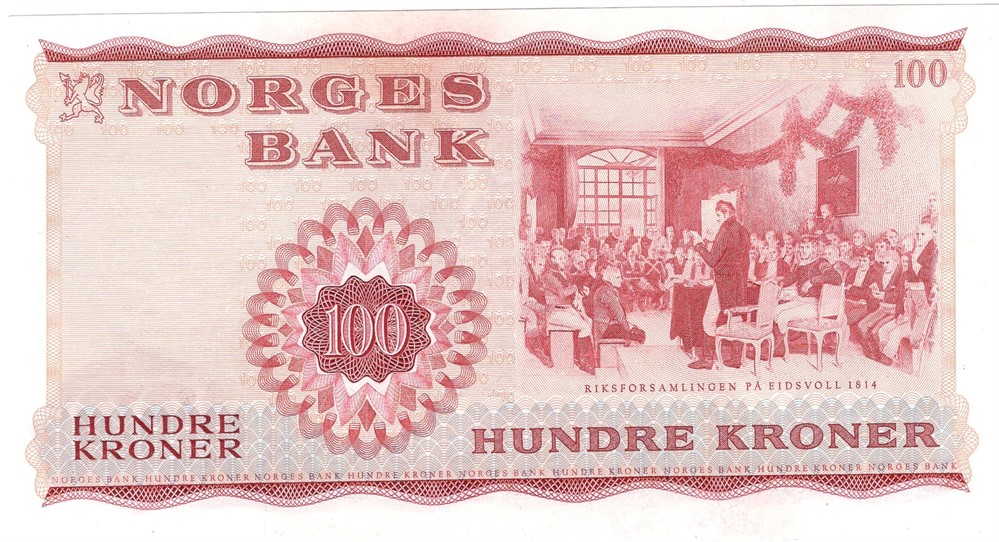 100 kroner 1970 Z.1327275. Erstatningsseddel. Kv.0/01