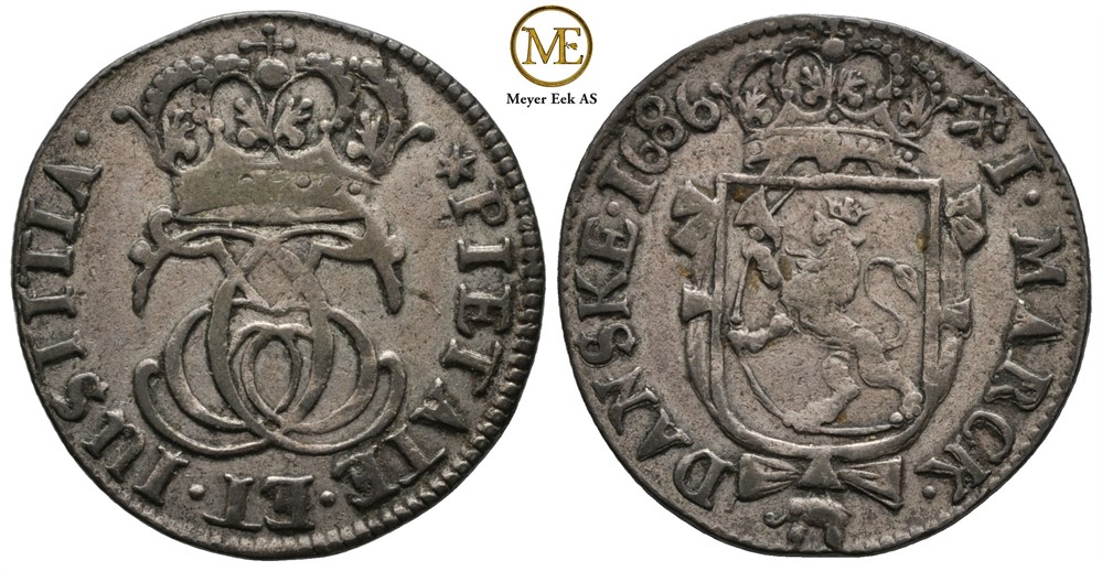 Mark 1686 Christian V. Kv.1/1+
