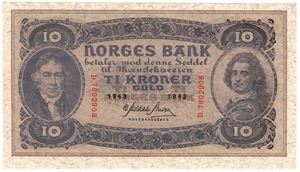 10 kroner 1943 D.7802908. Kv.0