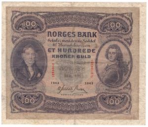 100 kroner 1943 C.2124331. Kv.1