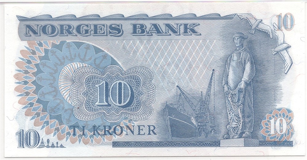 10 kroner 1978 HO erstatningsseddel. Kv.0