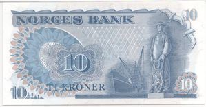 10 kroner 1978 HO erstatningsseddel. Kv.0