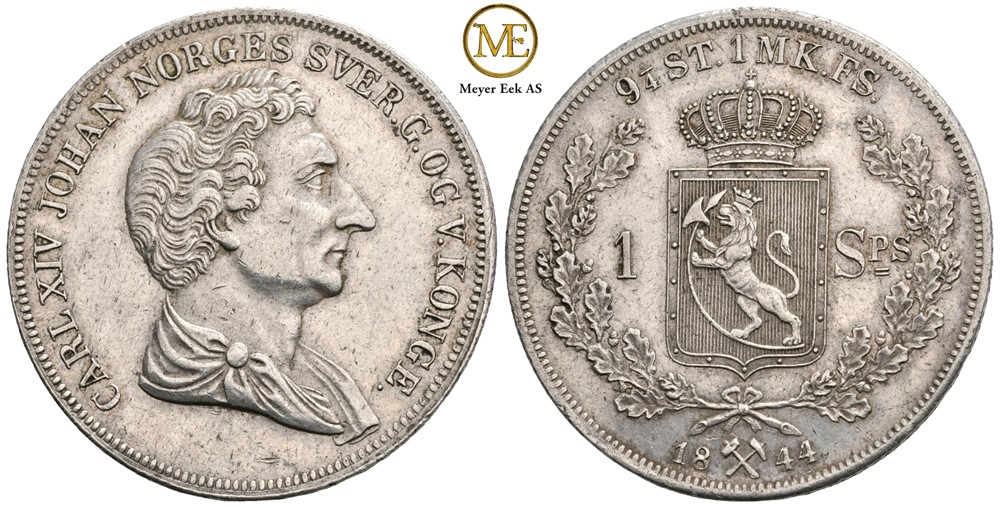 Speciedaler 1844 Carl XIV Johan. Kv.1+