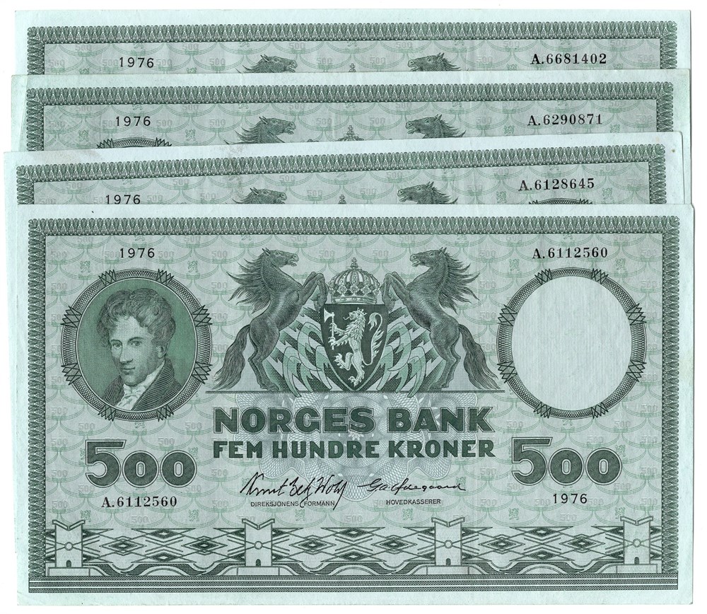 Lot. 500 kroner 1976 A. VK