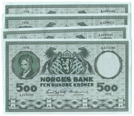 Lot. 500 kroner 1976 A. VK