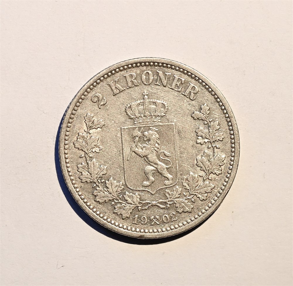 Norge 2 kroner 1902 kv. 1/1+