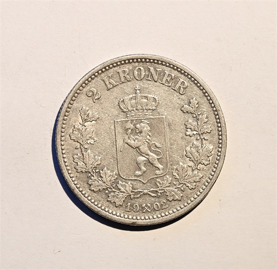 Norge 2 kroner 1902 kv. 1/1+