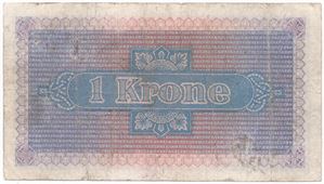 1 krone 1940 Færøyene. Nr.473289 A. Kv.1