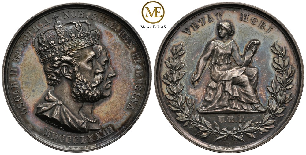 Universitetets Erindringsmedalje1873. Kvist.54. Sølv. Kv.0/01
