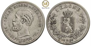 1 krone 1885 Oscar II. Kv.1+