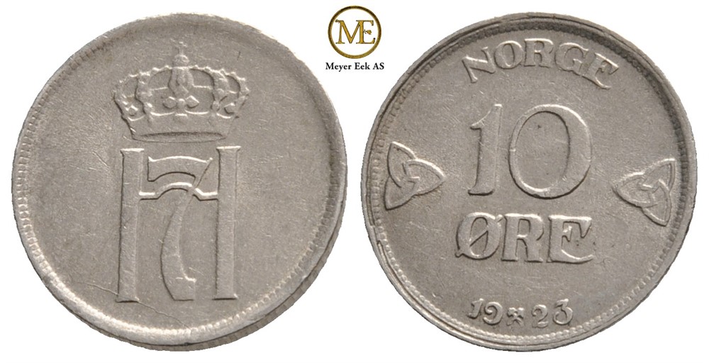 10 øre 1923 Haakon VII. Kv.0/01
