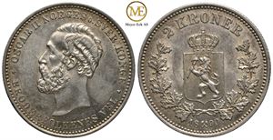 2 kroner 1890 Oscar II. Kv.0/01