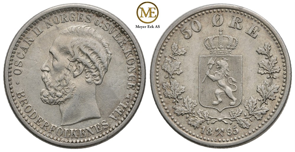 50 øre 1895 Oscar II. Kv.01