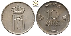 10 øre 1922 Haakon VII. Kv.0