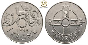 1 krone 1998. Feilpreg