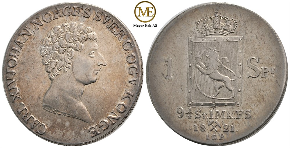 Speciedaler 1821 Carl XIV Johan. Kv.01
