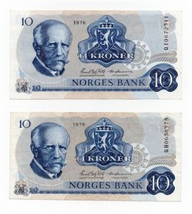 10 kroner 1976 QH og QI erstatning