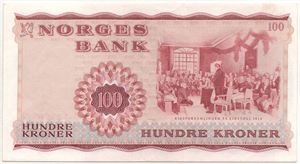100 kroner 1968 X.3521179 erstatningsseddel. Kv.0/01