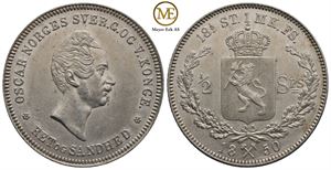 1/2 speciedaler 1850 Oscar I. Kv.01