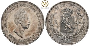 1/2 speciedaler 1847 Oscar I. Kv.0