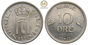 10 øre 1917 Haakon VII. Kv.0