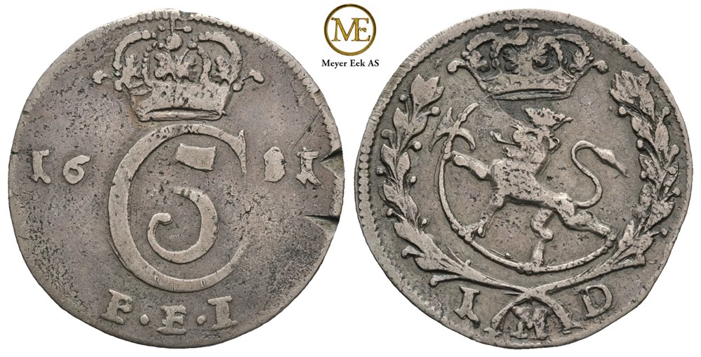 1 mark 1681 Christian V. Kv.1