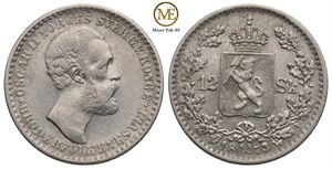 12 skilling 1873 Oscar II. Kv.01