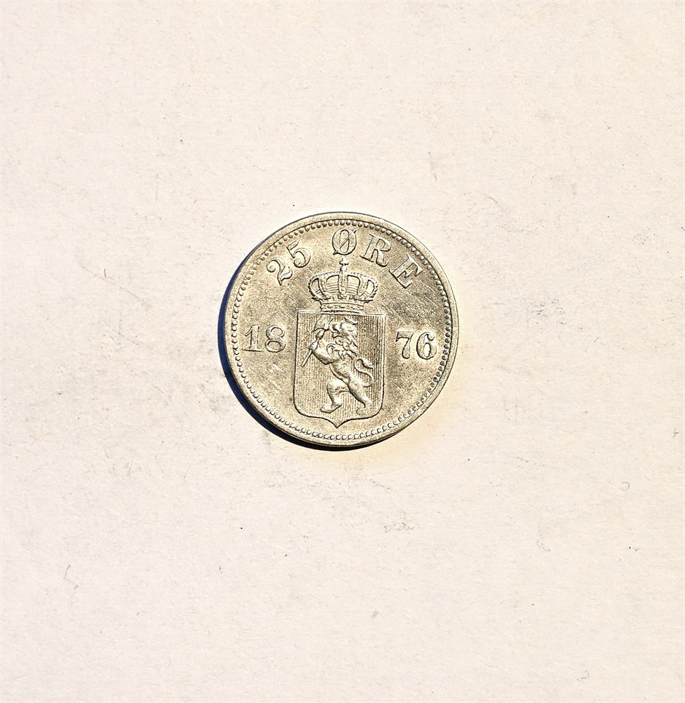 Norge 25 øre 1876 kv. 01