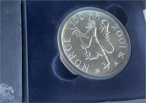 100 kroner 2001 Nobelmynten Kv.Proof