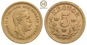 5 kronor 1899 Oscar II. Kv.0/01