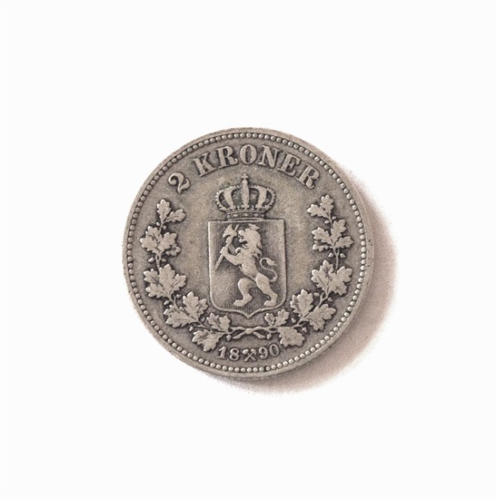 Norge 2 kroner 1890 kv. 1/1-