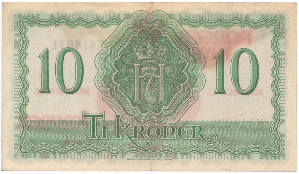 10 kroner 1944 X.414031 London Utg. Kv.01