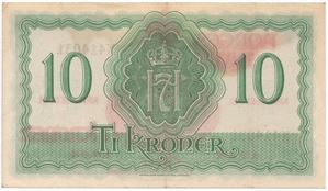 10 kroner 1944 X.414031 London Utg. Kv.01