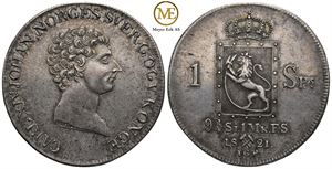 Speciedaler 1821 Carl XIV Johan. Kv.01