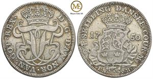 24 skilling 1750 Frederik V. Kv.1+