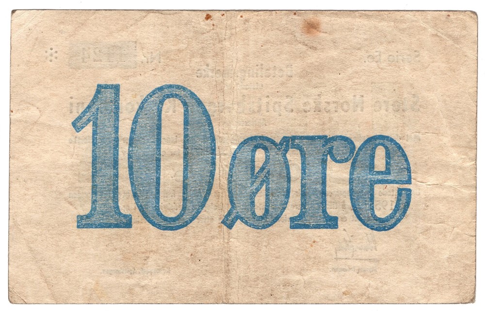 10 øre Store Norske Spitsbergen Kulkompani. 1951/52 Ee. Kv.1