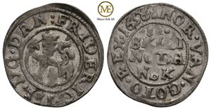 2 skilling 1658 Frederik III. Kv.01