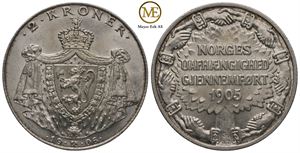 2 kroner 1906 jubileum. Haakon VII. Kv.0