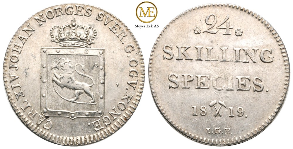 24 skilling 1819 Carl XIV Johan. Kv.0/01