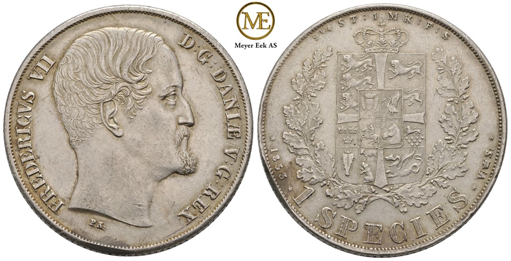 Speciedaler 1853 Frederik VII. H.4A. Kv.01