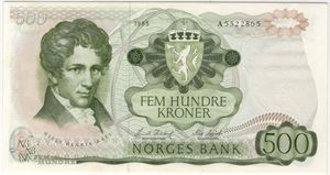 500 kroner 1985 A.5522865. 64 UNC.